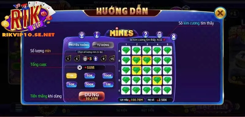 Mines Rikvip – Trò Chơi Giải Trí Kịch Tính với Cơ Hội Thắng Lớn